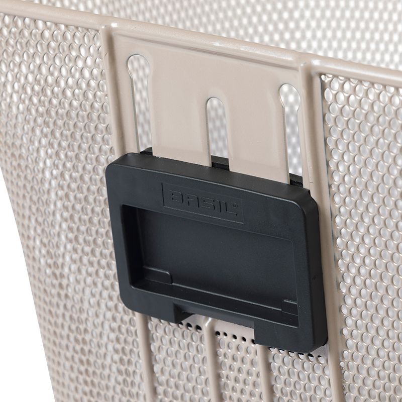 CESTA DELANTERA BASIL BILBAO PLACA KLICKFIX ACERO PLATA - Imagen 3